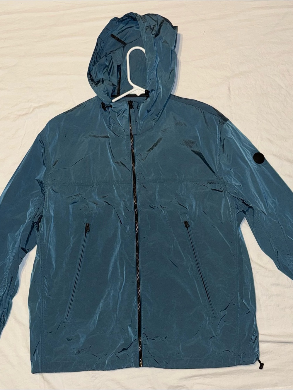 American Eagle Outfitters Teal Hooded Windbreaker Jacket